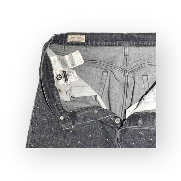 Levi’s x Free People ✪ 501 Crystal Crop Stretch Jeans ✪ Black Wash ✪ 30 Y2K Vibe - Picture 8 of 16